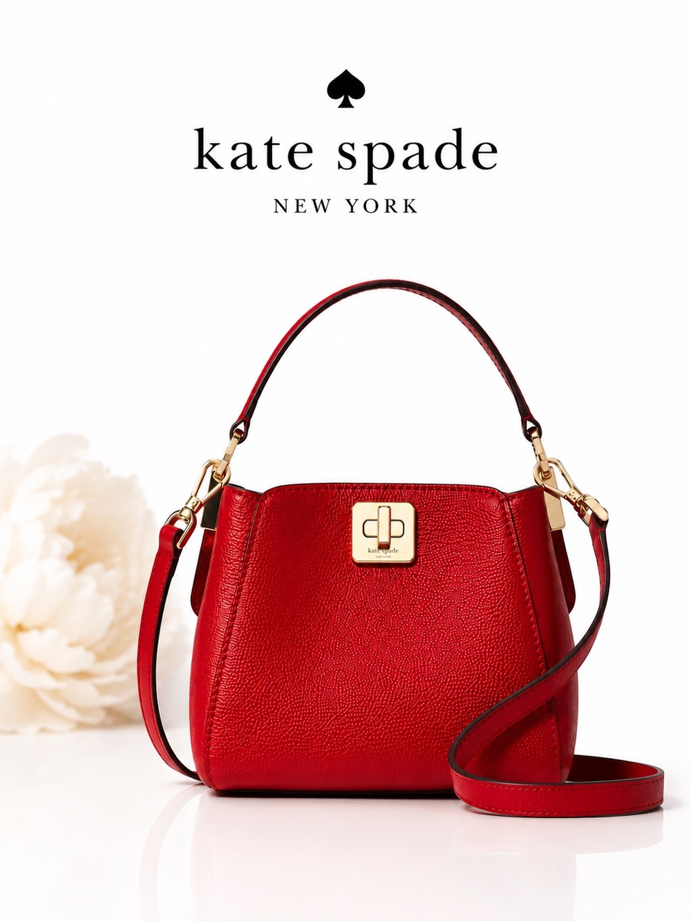 Kate Spade Phoebe Satchel Perfect Cherry Red Leather Crossbody NWT